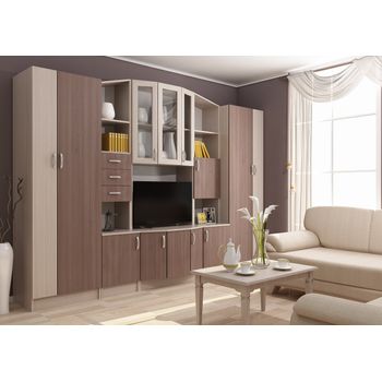 Set living, macarena, 280x50x200cm, frasin deschis/frasin inchis