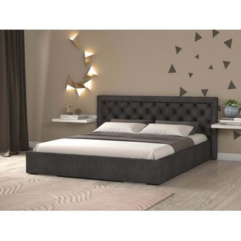Pat madera negru 160x200