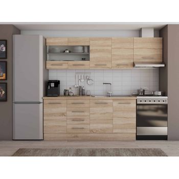 Set mobila bucatarie alfa 240 cm, culoare sonoma