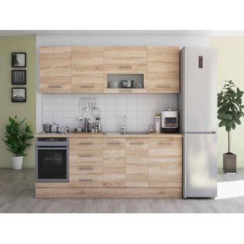 Set mobila de bucatarie alfa 260 cm, culoare sonoma