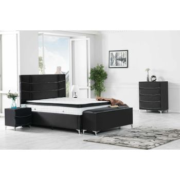 Pat magic cu saltea 160x200 cm, negru