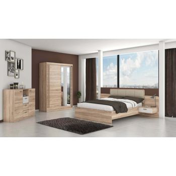 Set Dormitor Effect, Sonoma, Dulap 150 cm, Pat 160×200 cm, 2 noptiere, comoda elefant.ro imagine 2022
