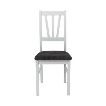 Scaun living boss5 b24z, alb, 43x96x40 cm, lemn masiv, tapitat cu stofa