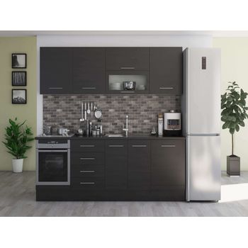 Set mobila de bucatarie alfa 260 cm, culoare wenge