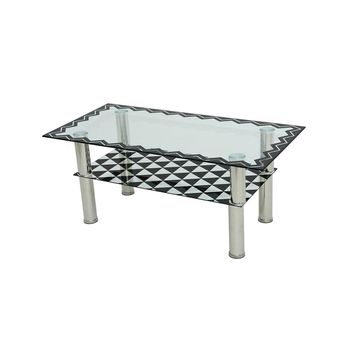Masa cafea, mc-101, negru, sticla securizata, 100 x 50 x 43 cm