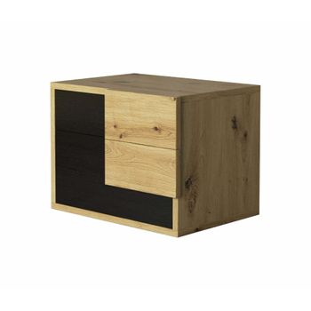 Noptiera bali, culoare sonoma/negru, 40 cm