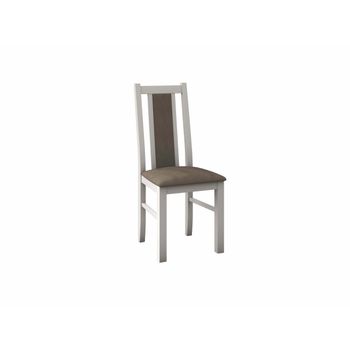 Scaun living boss14 b18a, alb, 43x94x40 cm, lemn masiv, tapitat cu stofa