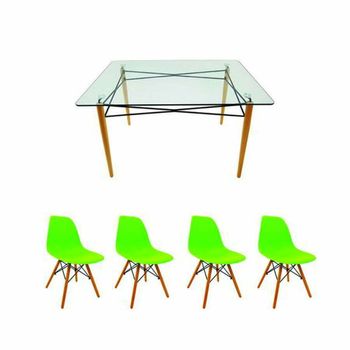 Set masă cu 4 scaune, MB-61, culoare verde elefant.ro imagine 2022