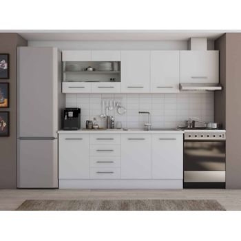 Set mobila bucatarie alfa 240 cm, culoare alb