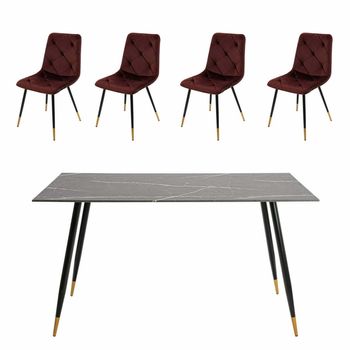 Set masa mb-78 negru cu 4 scaune s-164 grena