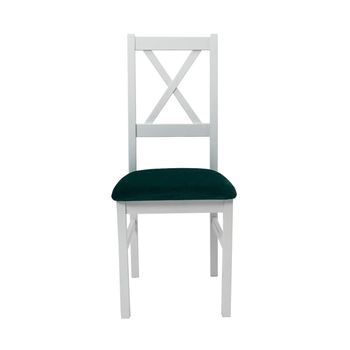 Scaun living nilo10 b23x, alb, 43x94x40 cm, lemn masiv, tapitat cu stofa