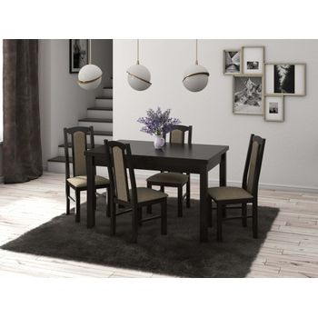 Set masa mb-13 max5 wenge cu 4 scaune boss7 w27a, culoare wenge, extensibila 150×80 cm, lemn masiv