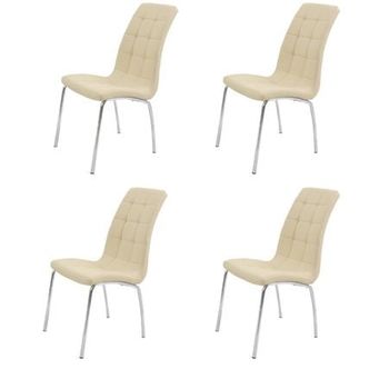 Set 4 scaune bucătărie s-02, culoare crem