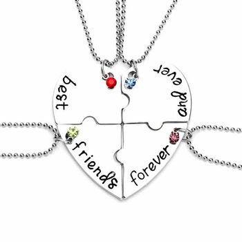 Set 4 lantisoare best friends cu 4 pietre colorate