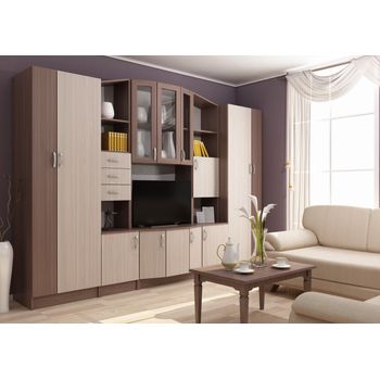Set living, macarena, 280x50x200cm, frasin inchis/frasin deschis