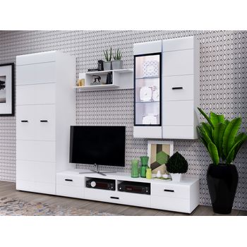 Set living nensi 2, 280x52x217cm, alb