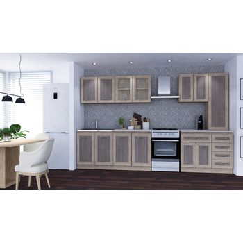 Set bucatarie greta, 260x60x200cm, sonoma