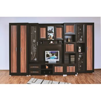 Set living carolli c3, 360x53x200cm, wenge / havanna