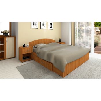 Set pat marcelprod cu 2 noptiere, 160x200cm, cires