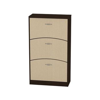 Pantofar 3b pal, 3 usi, 70x32x124cm, wenge/mesteacan