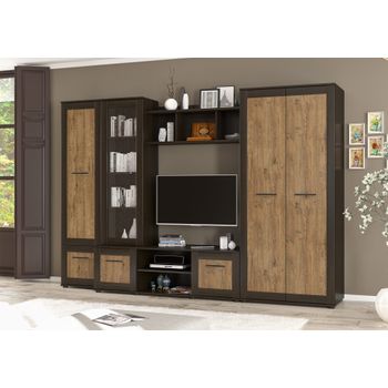 Set living kongo, 300x52x203cm, wenge