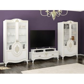 Set living milan, 346x46x184cm, alb
