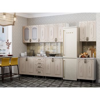 Set bucatarie bosco mdf 2.6, 260x60x200cm, sonoma