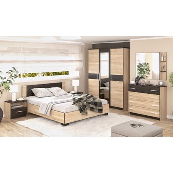 Set dormitor veronica, 156x56x203 cm, wenge