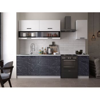 Set bucatarie tehno new , 200x60x200cm, marmura