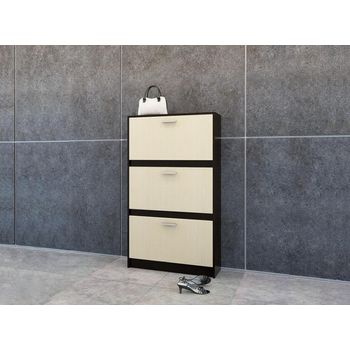 Pantofar 800, 3 usi, 80x26x137cm, wenge/mesteacan