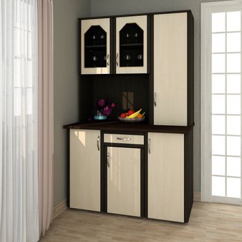 Dulap bucatarie marcelprod l120, pal, 121x33/60x197, wenge/mesteacan