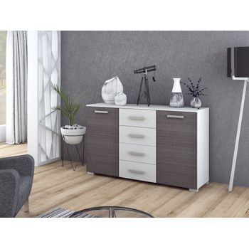 Comoda cruise, 134x41x81cm, wenge dakar + alb
