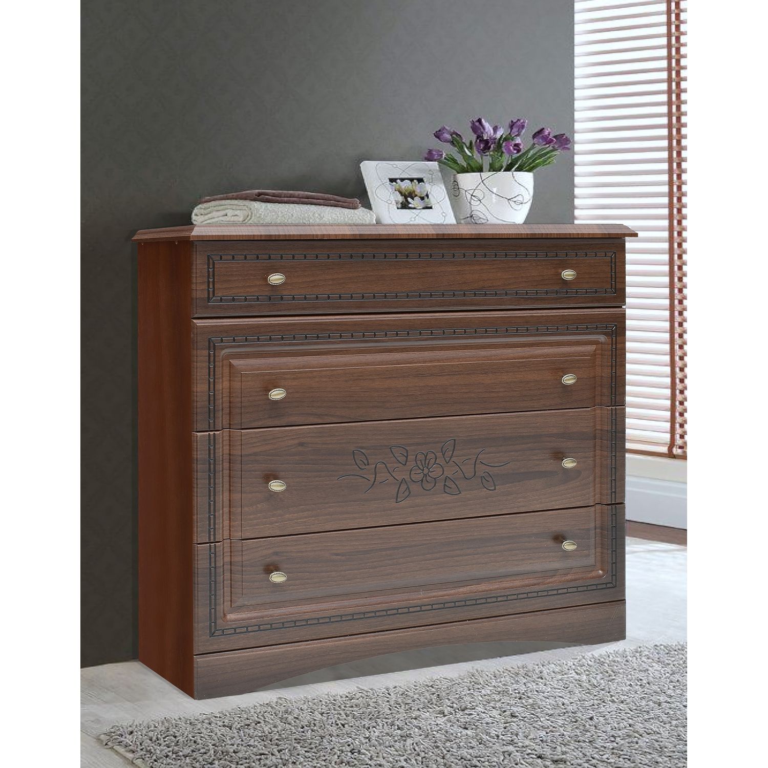 Comoda VENERA, 102x45x87cm, MDF Nuc fotografia produsului