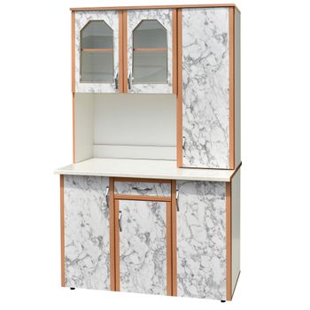 Dulap bucatarie marcelprod l120, pal, 121x33/60x197, alb/pietra bianco