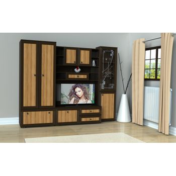 Set living freddy, 250x51x200cm, wenge / havanna