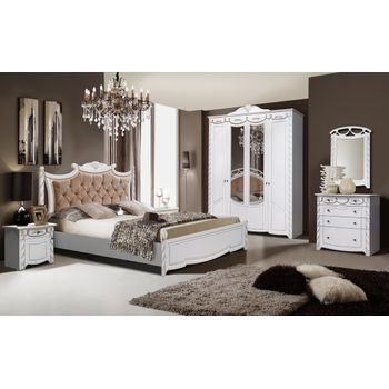 Set dormitor jasmin lux, 181x62x240cm, crem