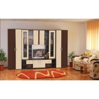 Set living, cristina, 340x53x200cm, wenge/mesteacan