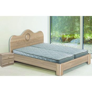 Set pat mdf marcelprod cu 2 noptiere, 160x200cm, sonoma