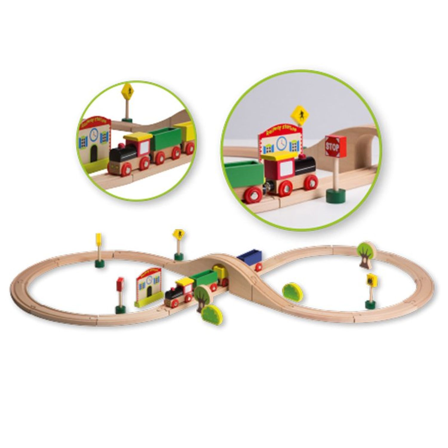 Joueco - Set tren cu sine si accesorii, 30 piese fotografia produsului