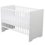 BabyNeeds - Patut din lemn Skandy Stripe 120x60 cm, Alb + Saltea 12 cm fotografia produsului View 6 S