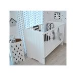 BabyNeeds - Patut din lemn Skandy Stripe 120x60 cm, Alb + Saltea 12 cm fotografia produsului View 2 S