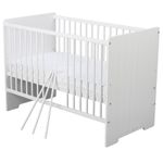 BabyNeeds - Patut din lemn Skandy Stripe 120x60 cm, Alb fotografia produsului View 2 S