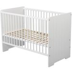 BabyNeeds - Patut din lemn Skandy Stripe 120x60 cm, Alb fotografia produsului View 3 S