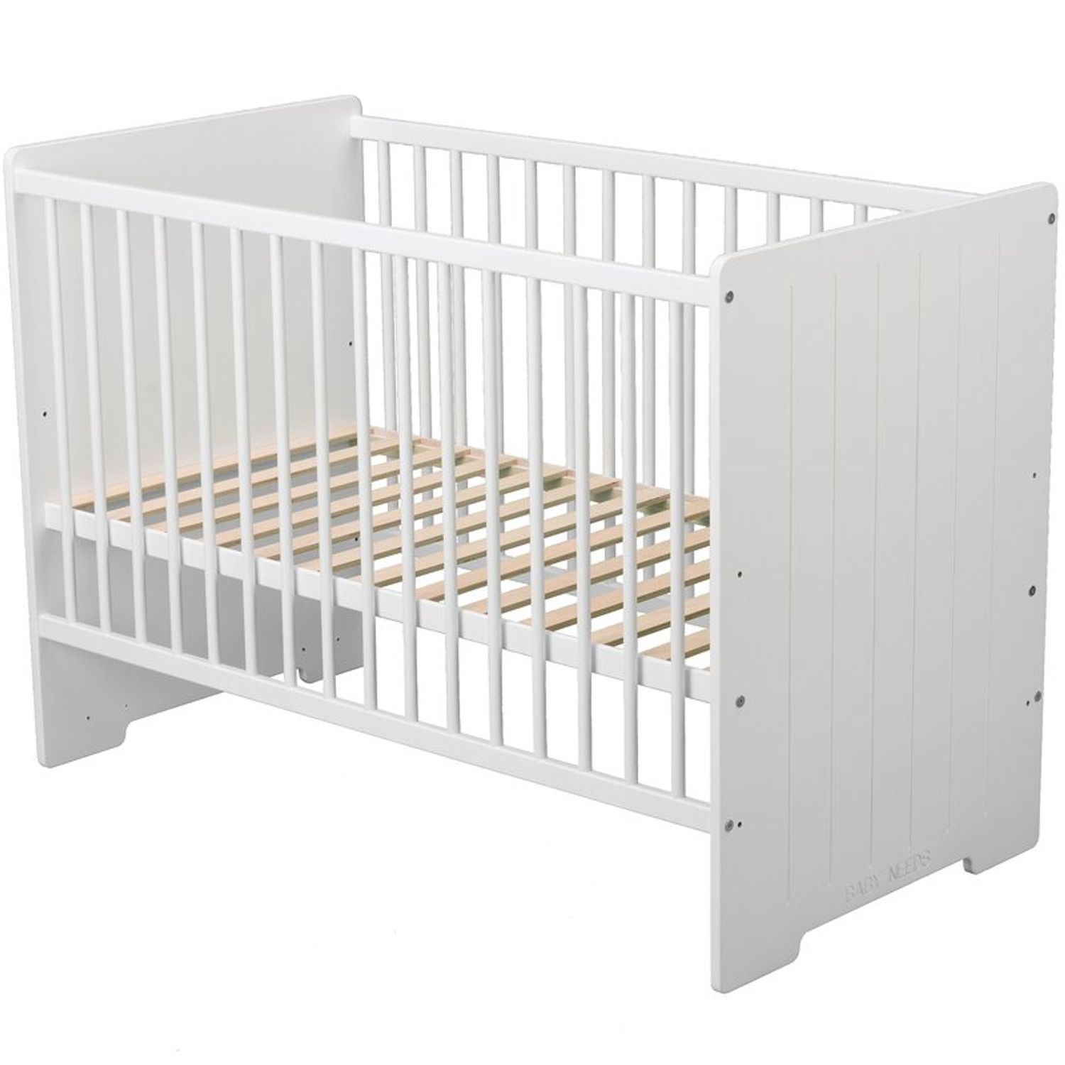 BabyNeeds - Patut din lemn Skandy Stripe 120x60 cm, Alb fotografia produsului View 3 L
