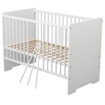 BabyNeeds - Patut din lemn Skandy Stripe 120x60 cm, Alb fotografia produsului View 4 S