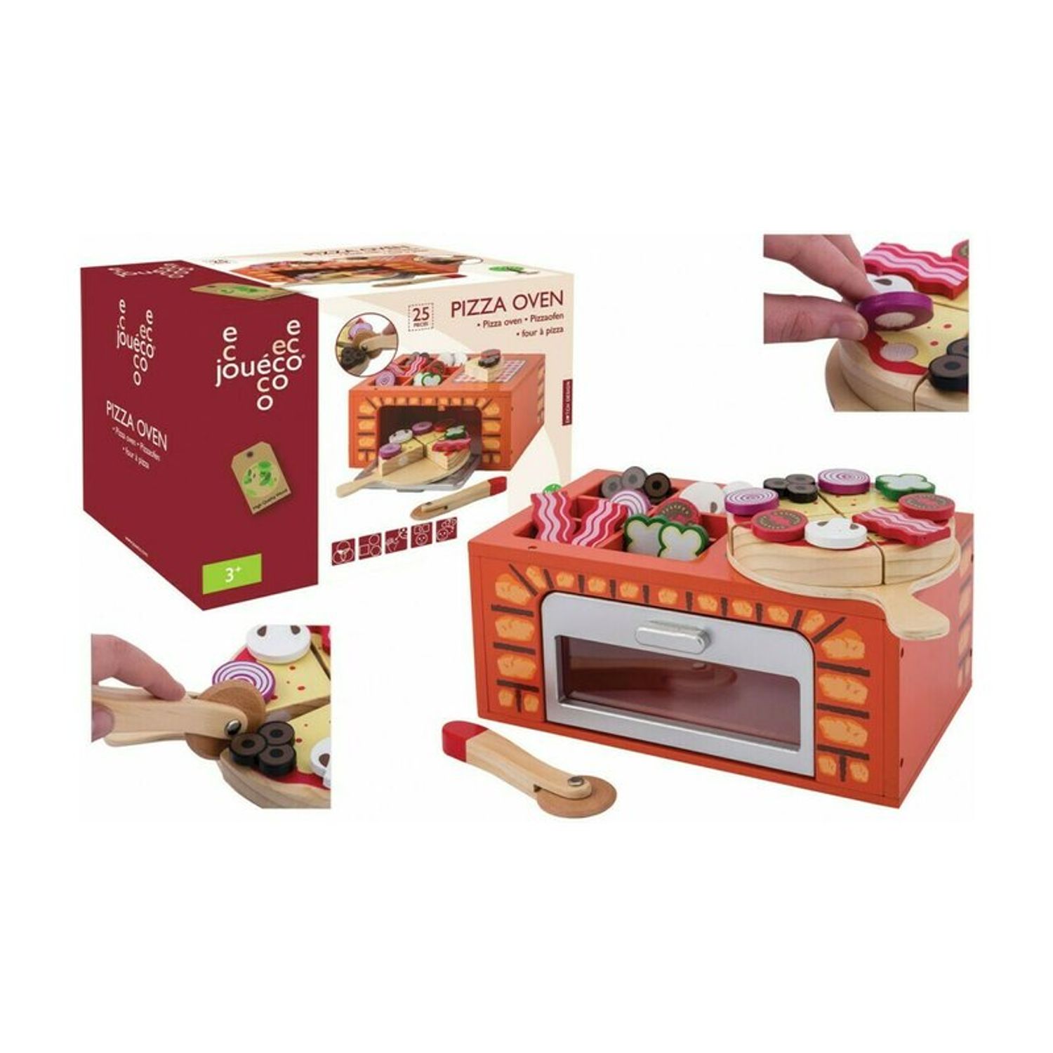 Joueco - Cuptor pizza din lemn, 25 piese fotografia produsului View 4 L