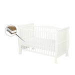 Qmini - Patut din lemn Julia Lux 120x60 cm, multifunctional, Alb + Saltea 8 cm fotografia produsului View 2 S