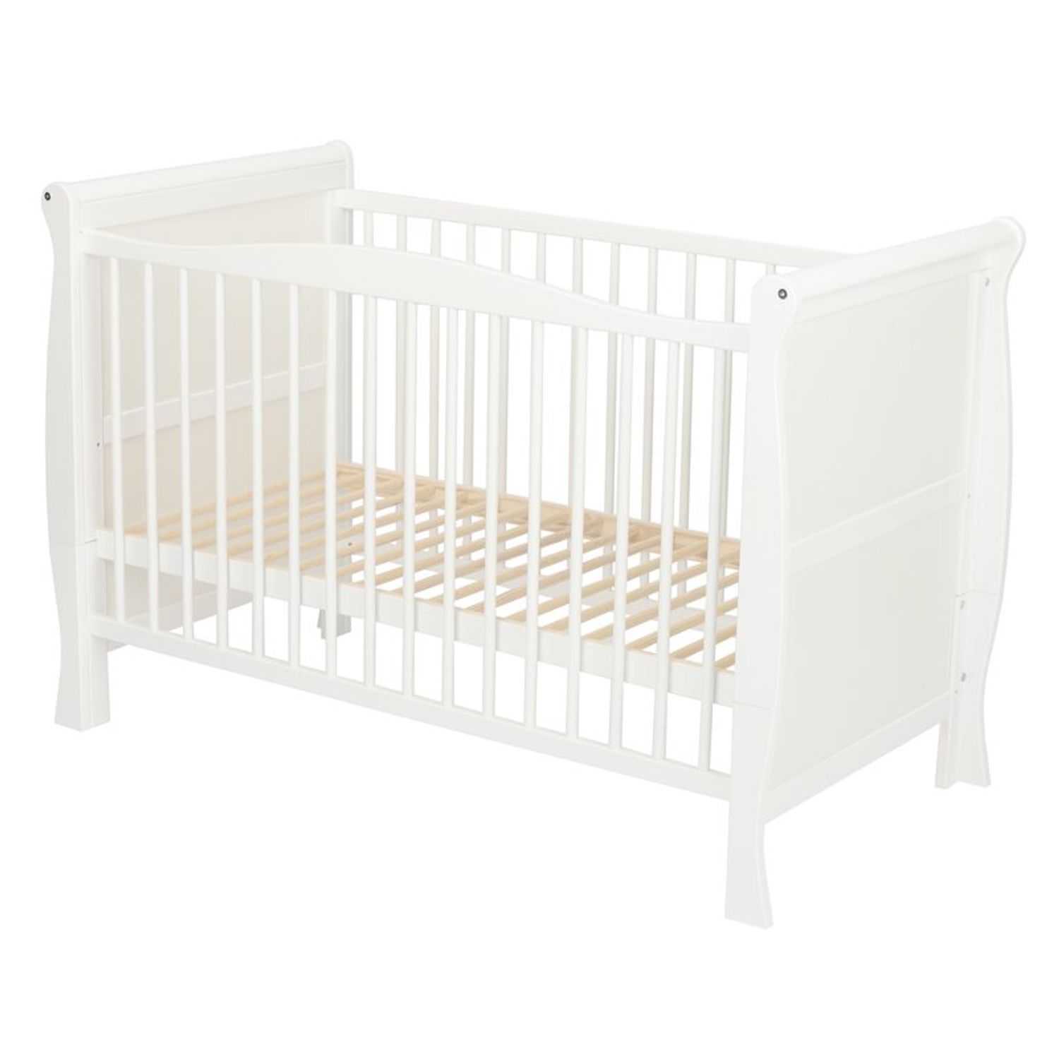 Qmini - Patut din lemn Julia Lux 120x60 cm, multifunctional, Alb + Saltea 8 cm fotografia produsului View 8 L