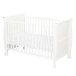 Qmini - Patut din lemn Julia Lux 120x60 cm, multifunctional, Alb + Saltea 8 cm fotografia produsului View 3 S
