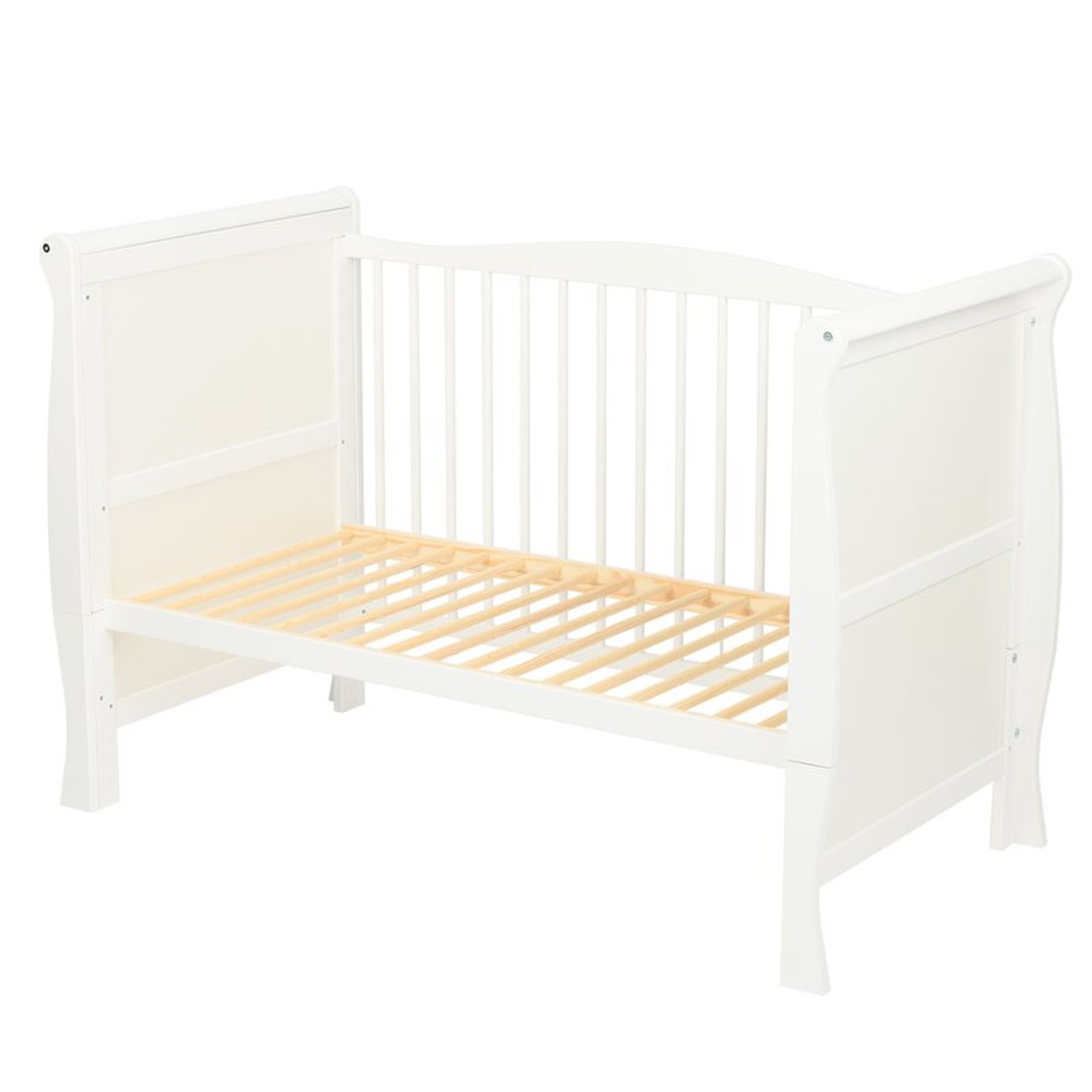 Qmini - Patut din lemn Julia Lux 120x60 cm, multifunctional, Alb + Saltea 8 cm fotografia produsului View 10 L